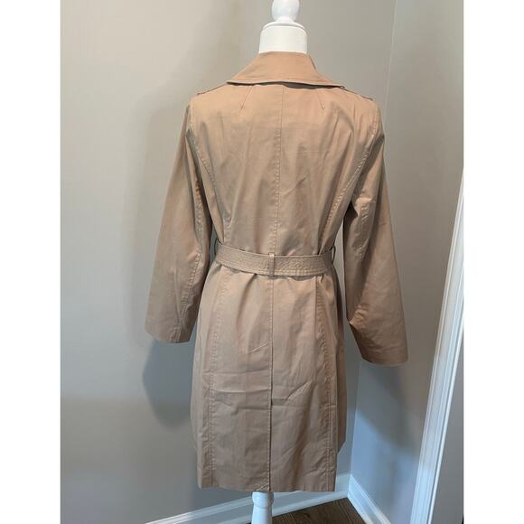 Talbots Double Breasted Trench Coat NWOT Sz M Belted Lined Tan Classic Timeless - Picture 7 of 15
